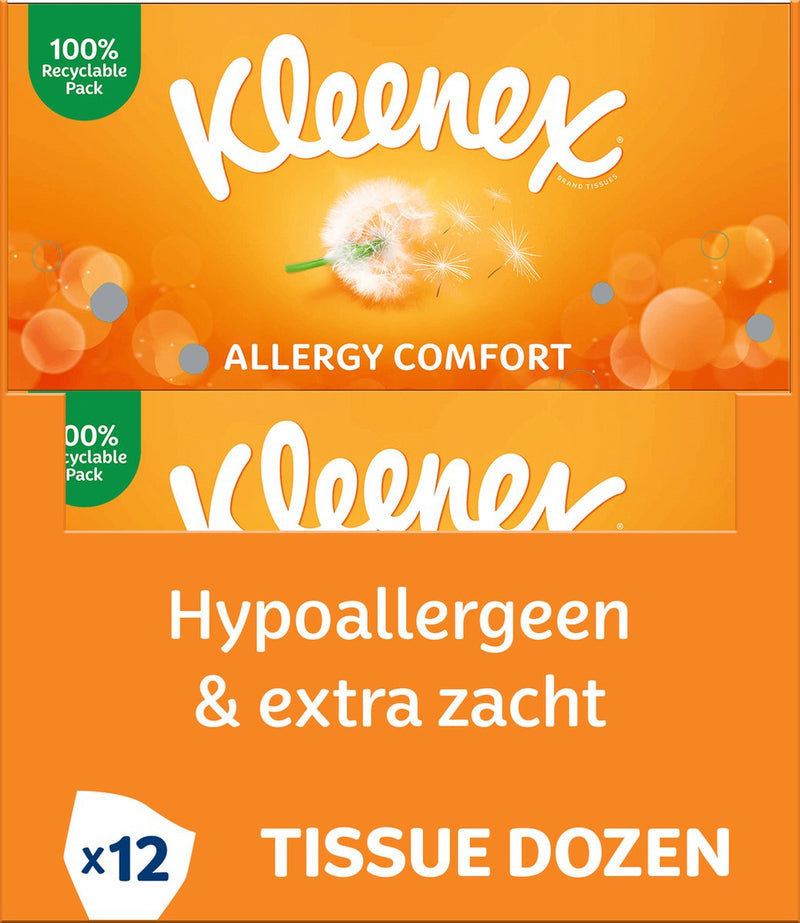Fazzoletti Kleenex - Comfort allergico - Confezione risparmio - 12 x 56 pezzi (672 fazzoletti)