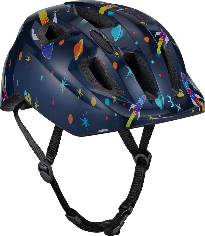 Bbb Cycling Hero casco per bambini bicicletta blu - regolabile - imbottitura lavabile - medio: 4 - 6 anni - casco da bicicletta per ragazze e ragazzi - casco da bicicletta per bambini - astronauta - bhe-172