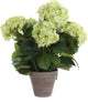 Mica decorations kunstplant hortensia - lichtgroen - 45 cm - in pot - kunstplanten nepplanten