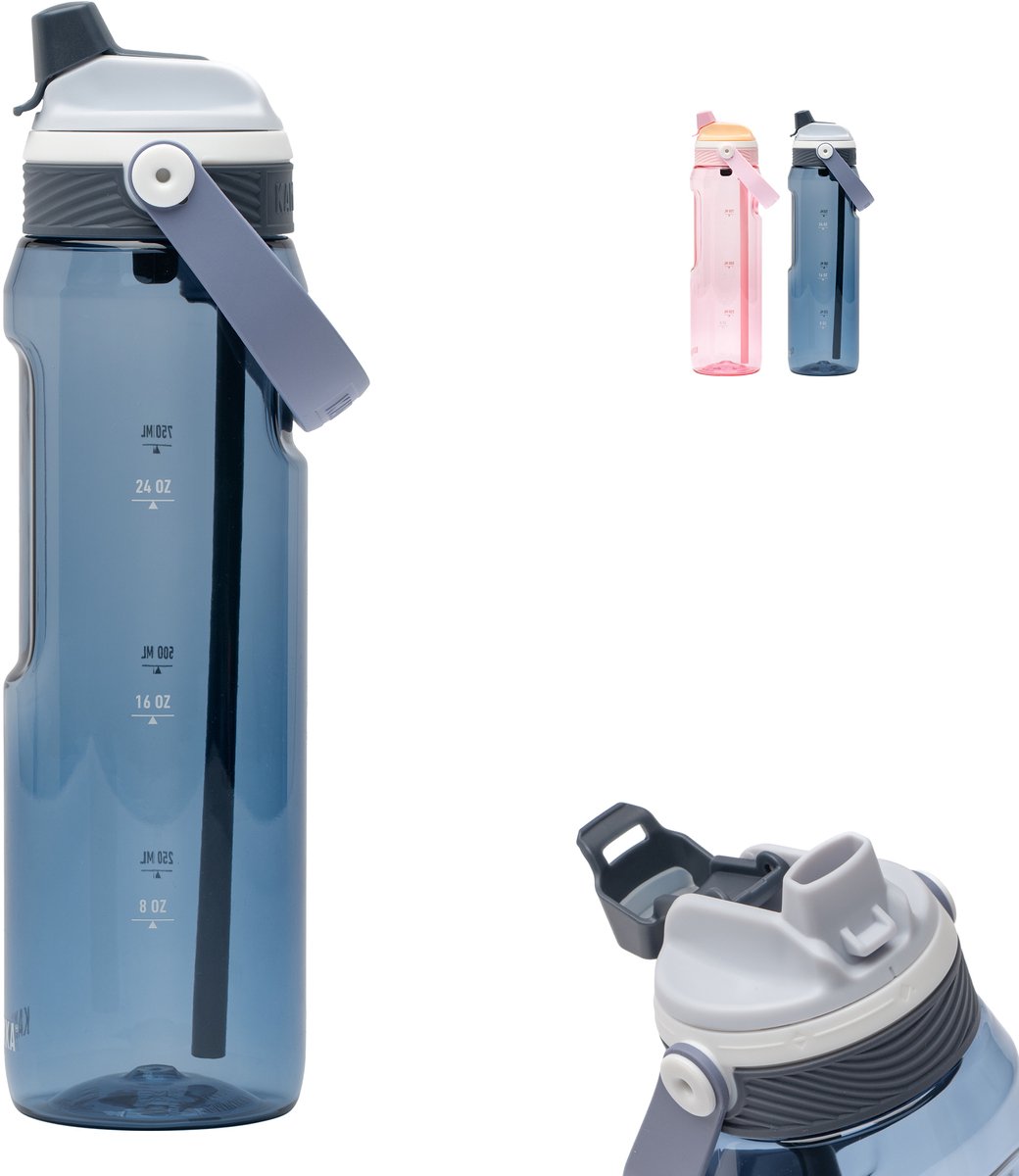 Botella para beber Kambukka dupla 1000 ml - botella de agua 2 en 1 - 100% a prueba de fugas - roca costera