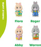 Klorofil set da gioco famiglia coniglio | set di personaggi da gioco - personaggi della famiglia - giocattoli per bambini - flora, warren, abby e roger - da 18 mesi - 4 pezzi