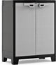 Keter titan lage kast - 2 planken - 80x44x100cm – zwart grijs