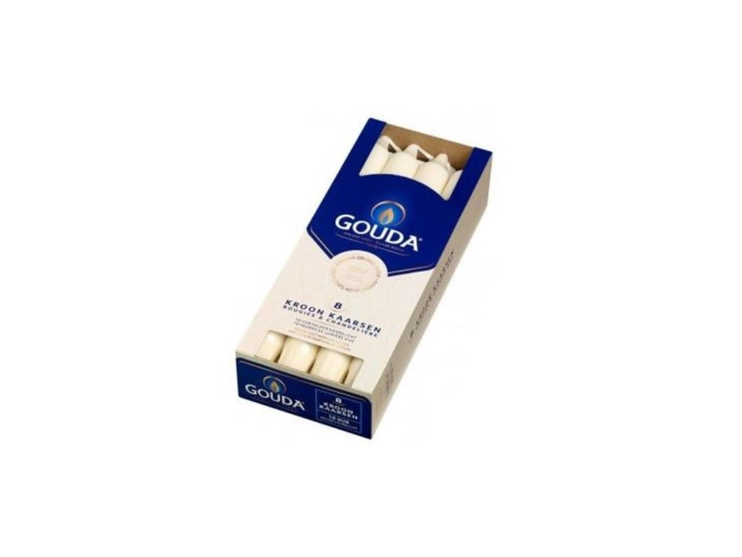 Gouda kroonkaars ivoor 240 24 doos a 8stuks