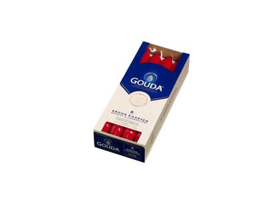Gouda Crown Candles 8 pezzi Rosso Ruby