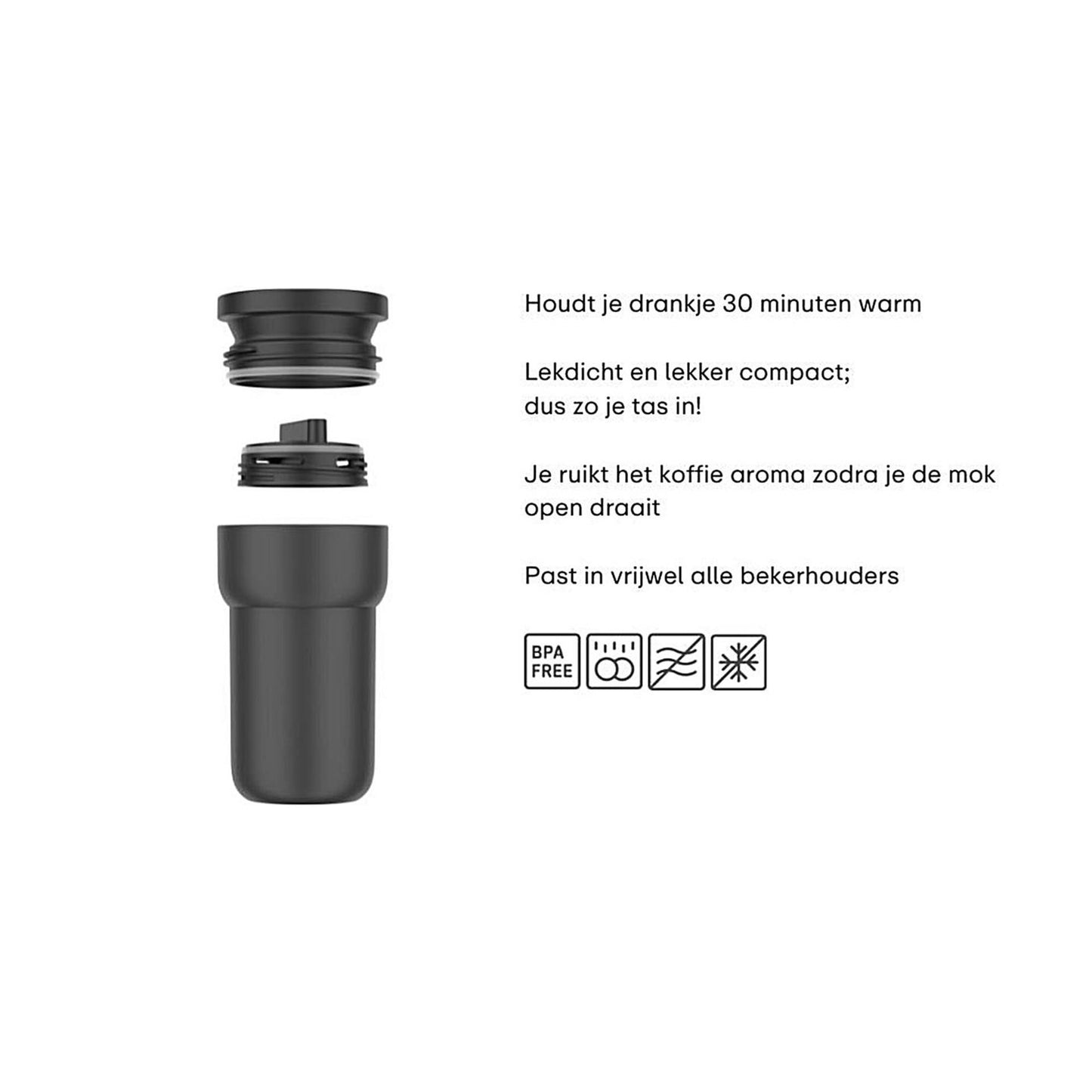 Tazza da viaggio Mepal 275ml nero nordico
