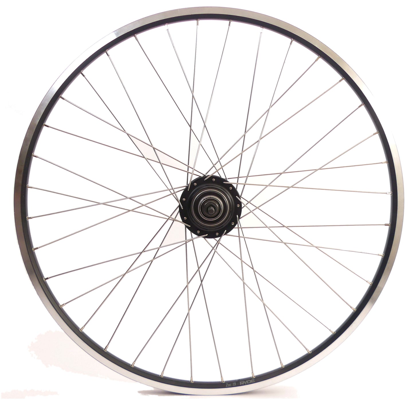 Shimano achterwiel 28 inch nexus 7 naaf (zwart) - zac19 velg (zwart) met rvs spaken - voor schijfrem