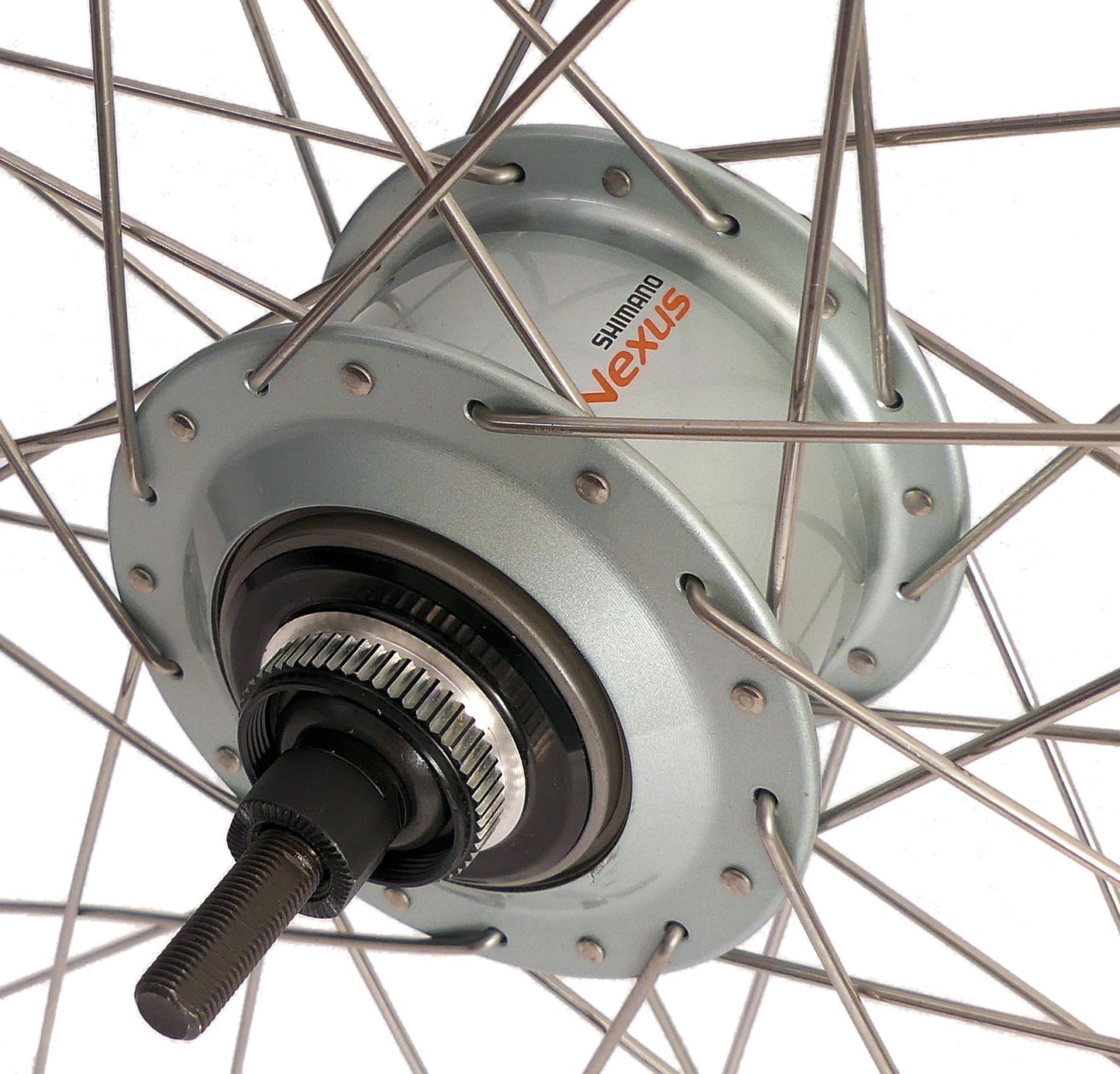 Shimano achterwiel 28 inch nexus 7 naaf (zilver) - zac19 velg (zilver) met rvs spaken - voor schijfrem