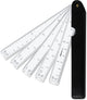 Regla de abanico Aristo - longitud 25 cm - 1:10 :15 :20 :25 :30 :33 1 3 :40 :50 :75 :125 - plástico blanco - funda de cuero duradera - ar-1323