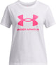 Under armour ua big logo ss unisex sportshirt - wit - roze