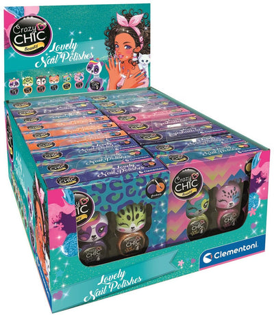 Clementoni Crazy Chic - Animales de esmalte de uñas, 2st.