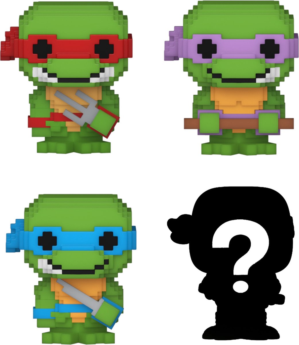 Funko teenage mutant ninja turtles - bitty pop! 4-pack 8-bit 2,5 cm verzamelfiguur - multicolours