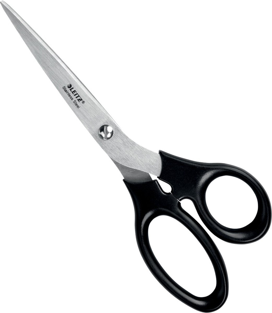 Tijeras de acero inoxidable Leitz - 200 mm - mango ergonómico - negro