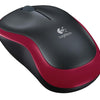 Logitech m185 wireless optical mouse red [rf 2.4ghz, 1000 dpi, 3-button, aa, 10m]