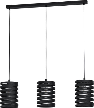 Lámpara colgante Eglo cremella - e27 - 94 cm - negra