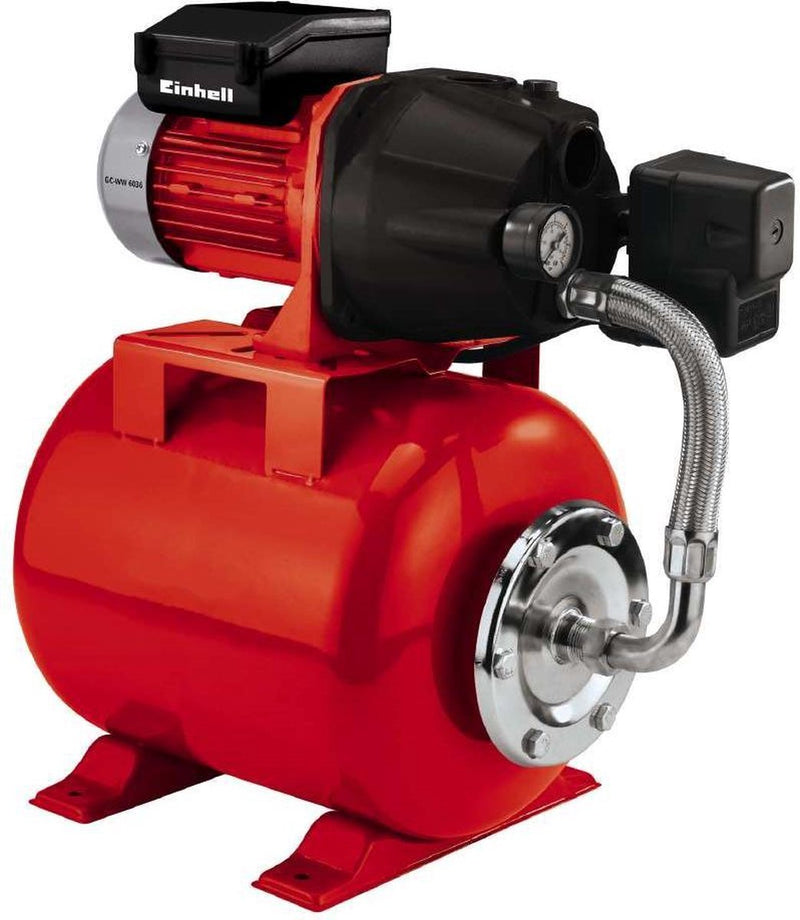 Pompa booster elettrica Einhell GC-WW 6036 - 600 W - 3600 l h - 4 bar - capacità serbatoio a pressione: 20 l - max. prevalenza: 40 mt