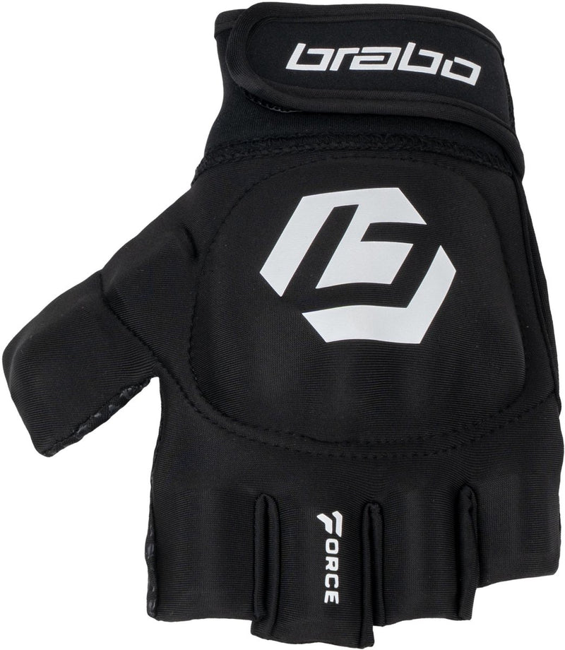 Brabo - force player glove black - hockeyhandschoen heren - zwart, wit