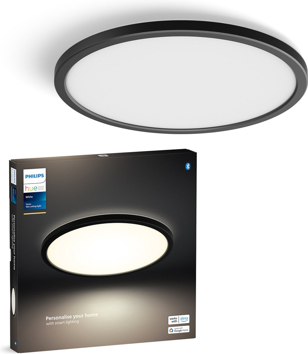 Lámpara de techo Philips hue tento - luz blanca cálida - redonda - negro - ø30 cm