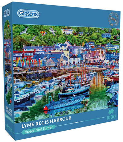 Gibsons - lyme regis harbor (by roger turner) - 1000 pieces 68×49cm (w×h) - jigsaw puzzle for adults