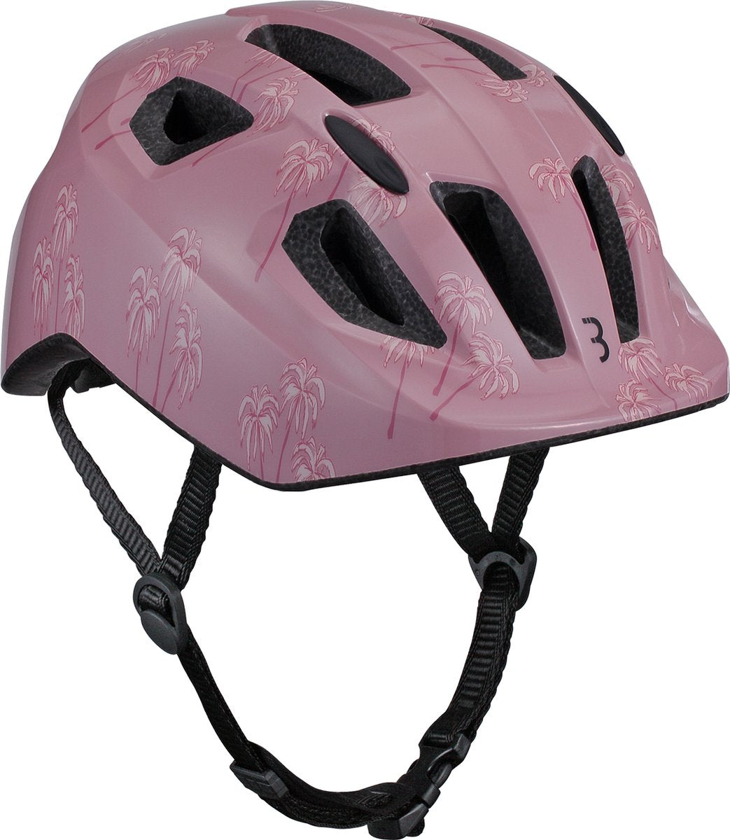 Bbb cycling hero kinderhelm fiets roze - verstelbaar - wasbare padding - small: 1 - 3 jaar - fietshelm meisjes en jongens - fietshelm kinderen - pink palmtrees - bhe-172