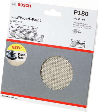 Bosch 5x hoja de lija 150 mm k180 - 2608621166