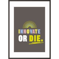 Motivational frame paperflow aluminum black