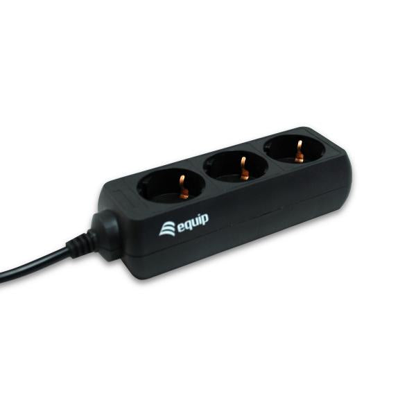 Equip Equip 333280 Strip de 3 outlet, 1.1 m, 3 de salida (s) Tipo F, negro, CE, 220 240 V