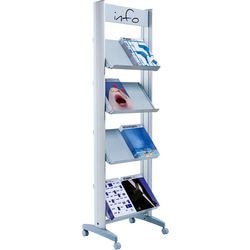 Porta folletos paperflow metal plateado