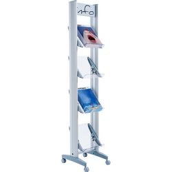 Porta folletos paperflow metal plateado