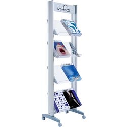 Portadepliant paperflow in metallo argento