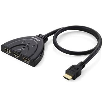 IMP Equip 332703 3x1 HDMI Switch, 1920 x 1080 píxeles, Full HD, negro