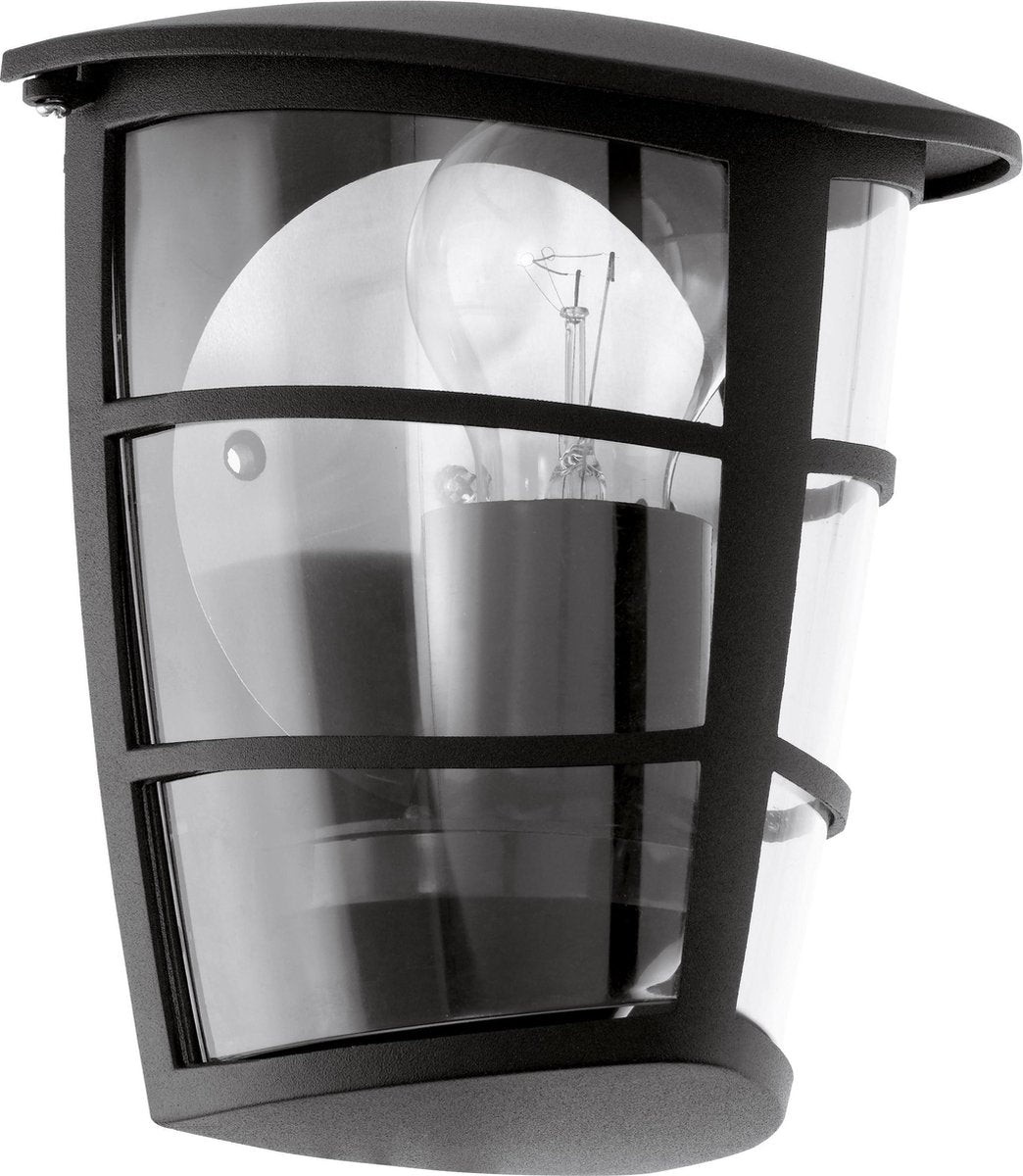 Eglo aloria - illuminazione da esterno - lampada da parete - 1 luce - nero - trasparente