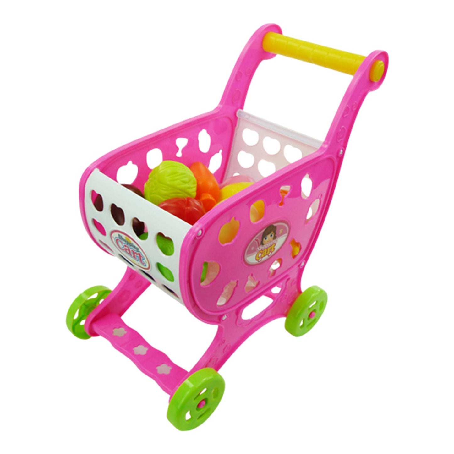 Carro de compras Aro con 12 comestibles.