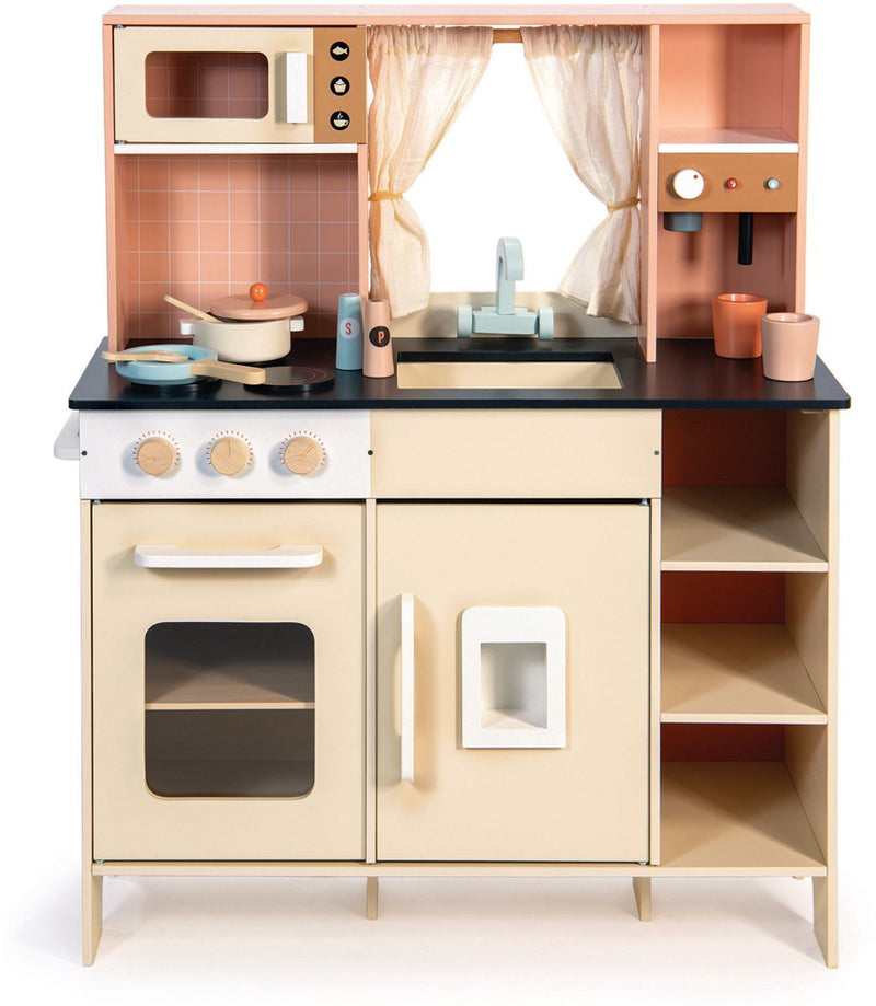 Cucina giocattolo Mentari - crema - 77,70x32,50x91,40 cm - con accessori - 3 anni