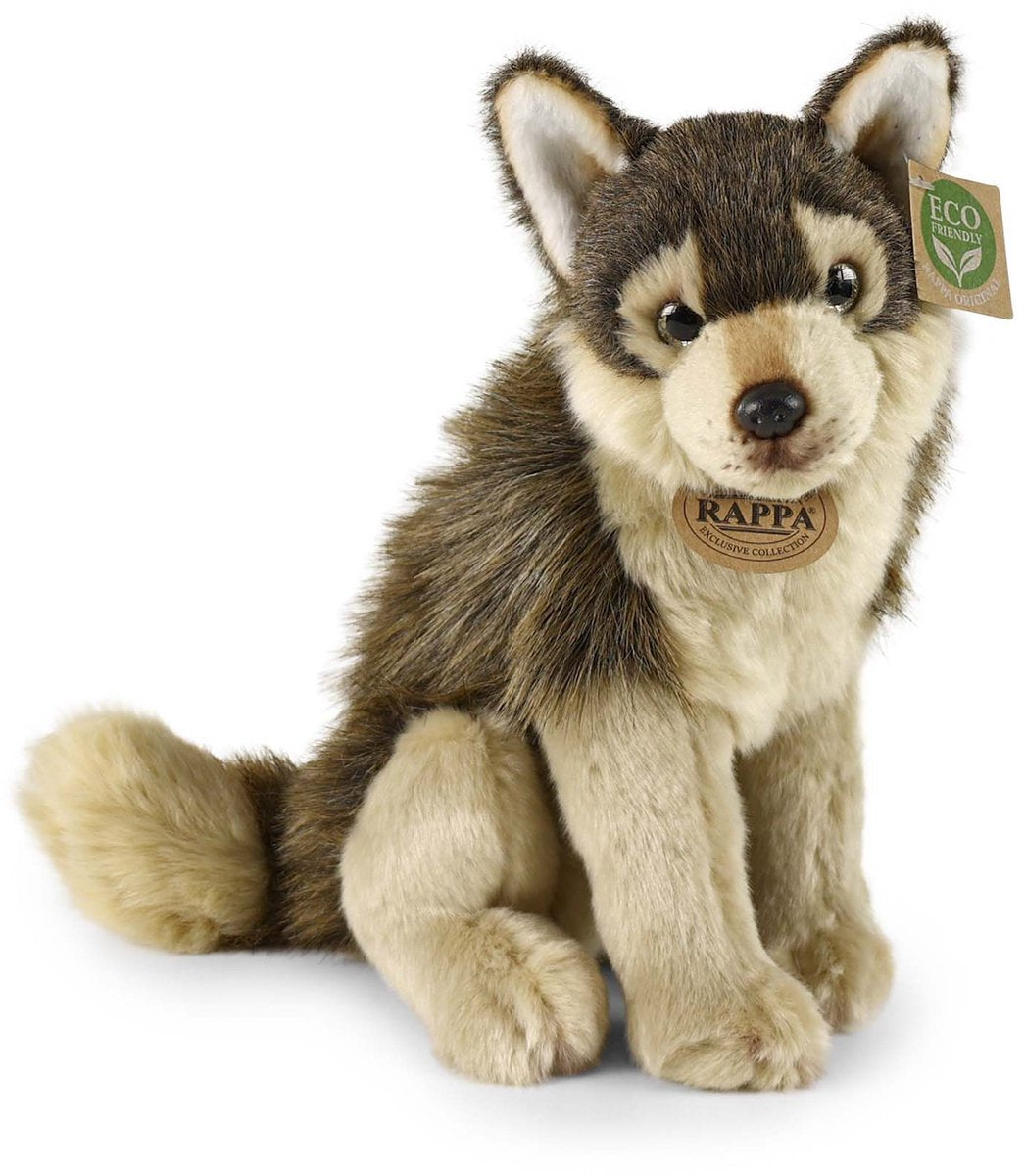 Lupo di peluche eco friendly Rappa - seduto - peluche - 28 cm