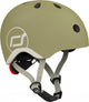 Scoot ride helmet – kinderhelm – xs 45-51 cm – led achterlicht – magnetische sluiting – verstelbaar – olijf