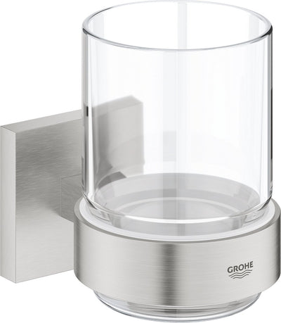 Grohe start cube glas met houder - supersteel (rvs look) 41097dc0