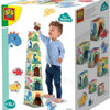 SES IMPLEGGING BLOCSS TOWER con figure Dino