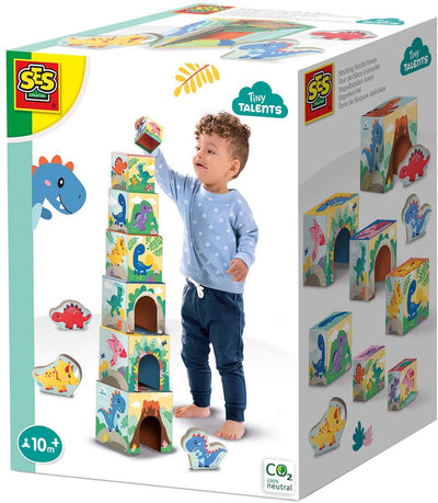 SES IMPLEGGING BLOCSS TOWER con figure Dino