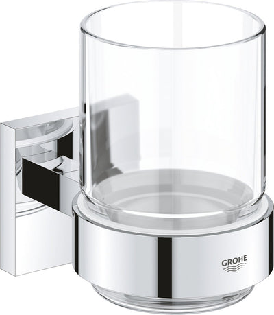 Grohe start cube glas met houder - chroom 41097000