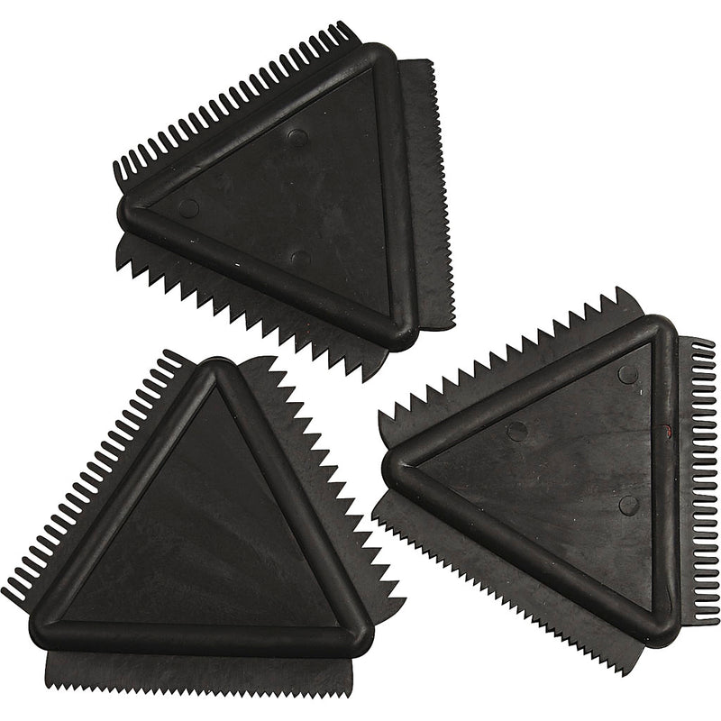 Pettine in gomma strutturata Creativ Company, misura 9 cm, nero, 3 pezzi 1 scatola