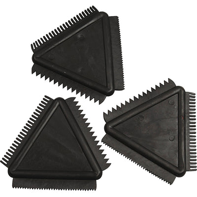 Pettine in gomma strutturata Creativ Company, misura 9 cm, nero, 3 pezzi 1 scatola