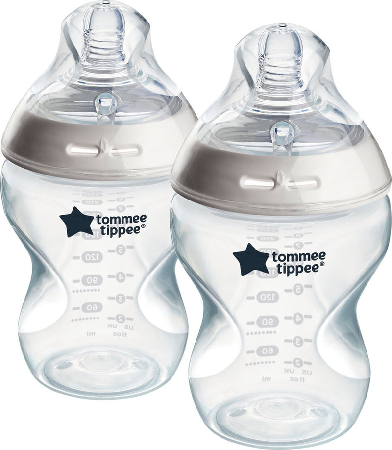 Biberon Tommee Tippee Natural Start - set di 2 biberon da 260 ml - flusso basso 3 mesi+