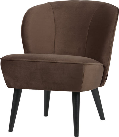 Poltroncina Sara in legno - velluto - testa di moro - 71x59x70