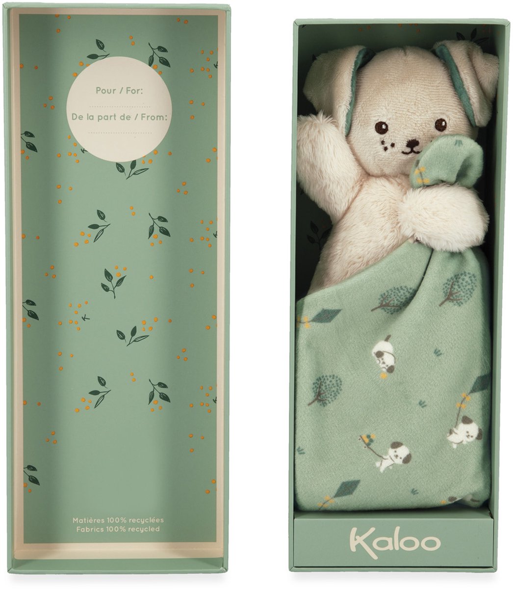 Kaloo - carre douceur - panno da coccolare - cane - verde