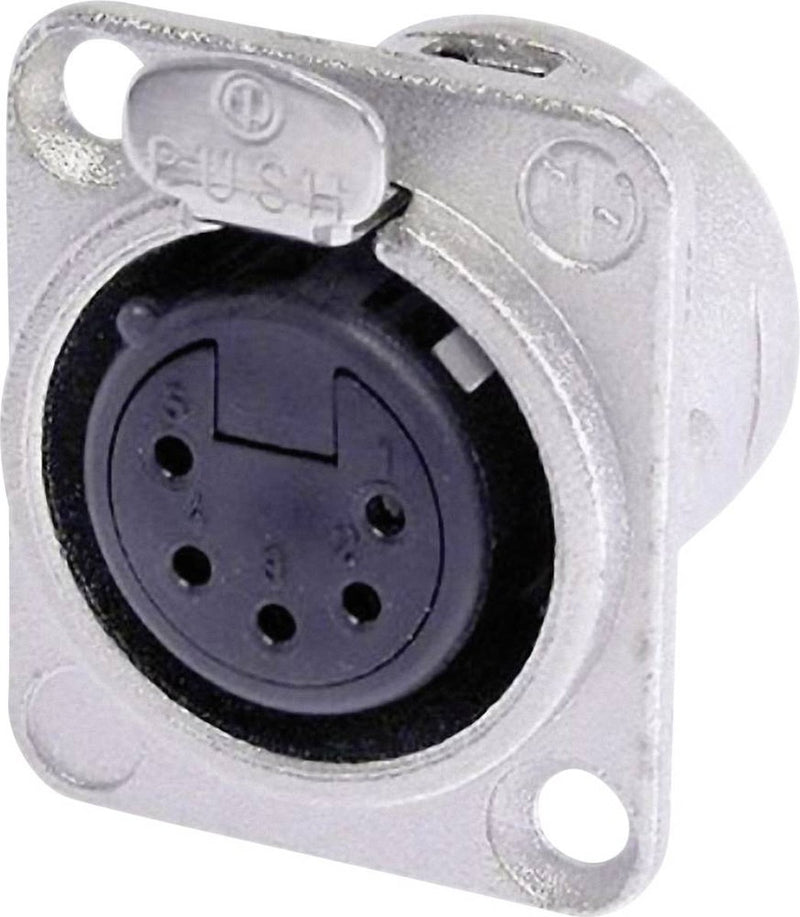 Neutrik nc5fd-l-1 conector xlr brida, contactos rectos número de pines: 5 plata 1 pieza(s)