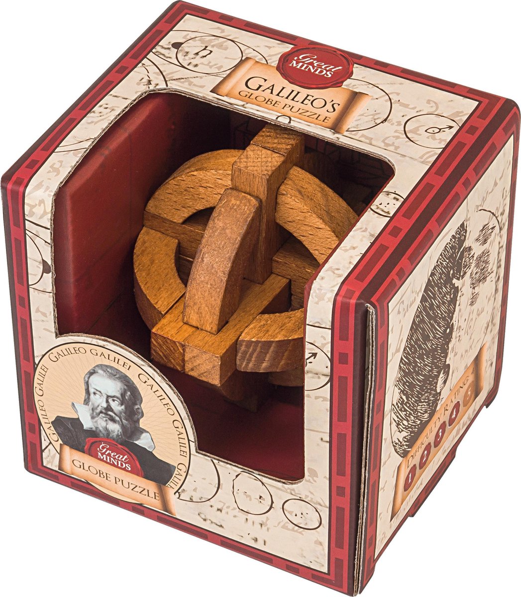 Profesor rompecabezas de madera juego de pensamiento grandes mentes galileo globo rompecabezas.