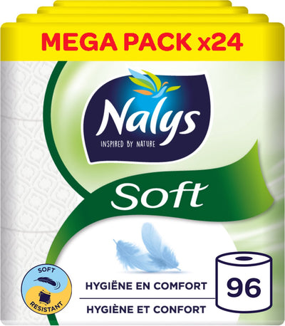 Nalys soft toilet paper - 96 rolls - white - value pack