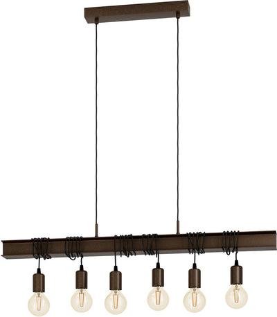 Lámpara colgante Eglo townshend 4 - e27 - 100,5 cm - marrón antiguo