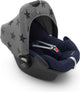 Sudadera con capucha Dooky para silla de coche 0+ - estrellas grises - capota universal con protección UV UPF40+ - cómoda, lavable protege de la luz, el viento y la lluvia