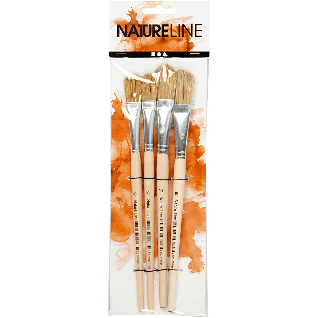 Pennelli per vernice e lacca Creative Company, misura 10+16, l: 13-18 mm, l: 13-17 cm, piatti, 4 pezzi 1 scatola